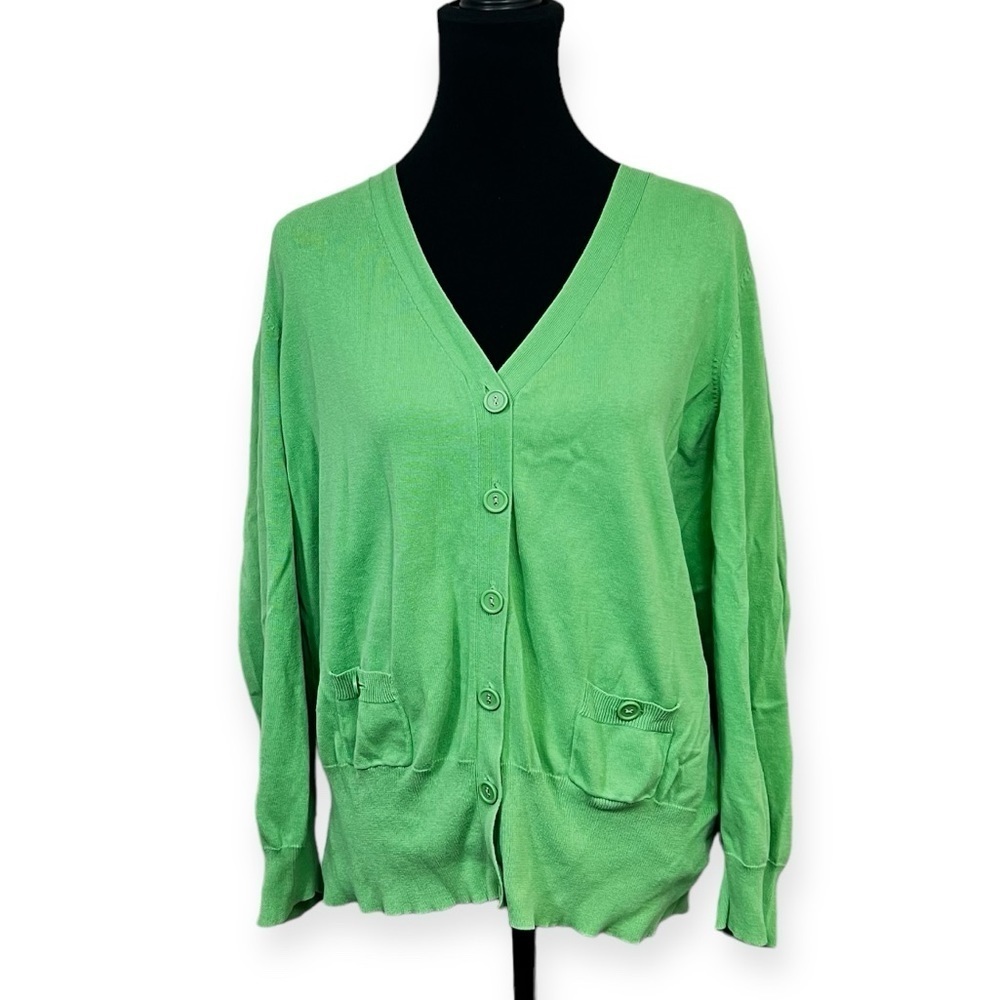 Lane Bryant Button-Front 100% Cotton Boyfriend Cardigan Size 26/28